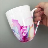 mug with colorful swirled paint
