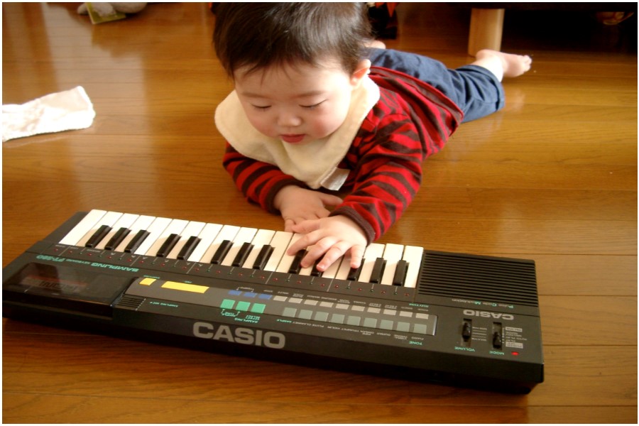 Baby playing the keyboard