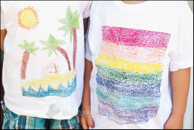 Two T-shirts made of sandpaper art 
