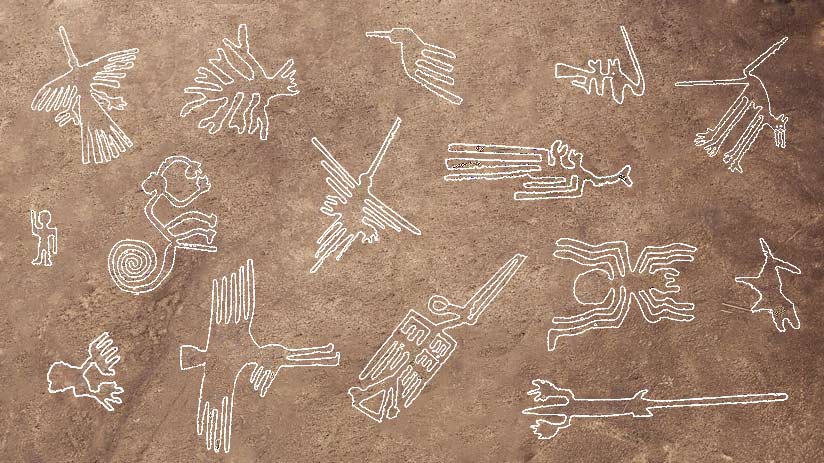 various drawn primitive shapes