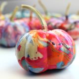 colorfully painted mini pumpkin