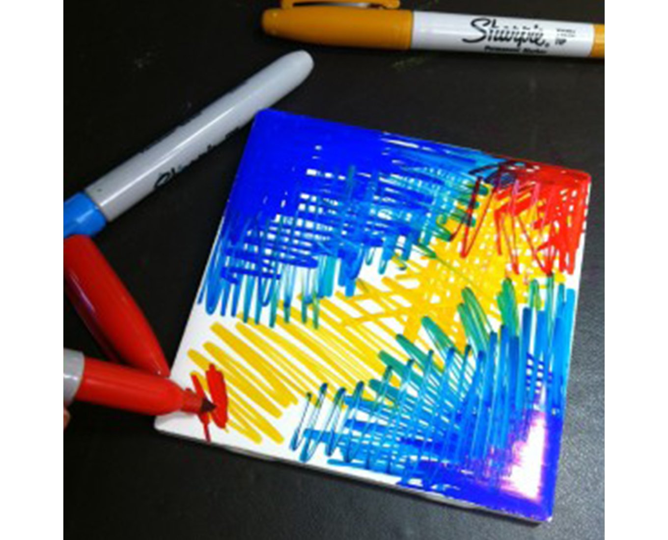 Image for Sharpie Dyed Tile Coasters