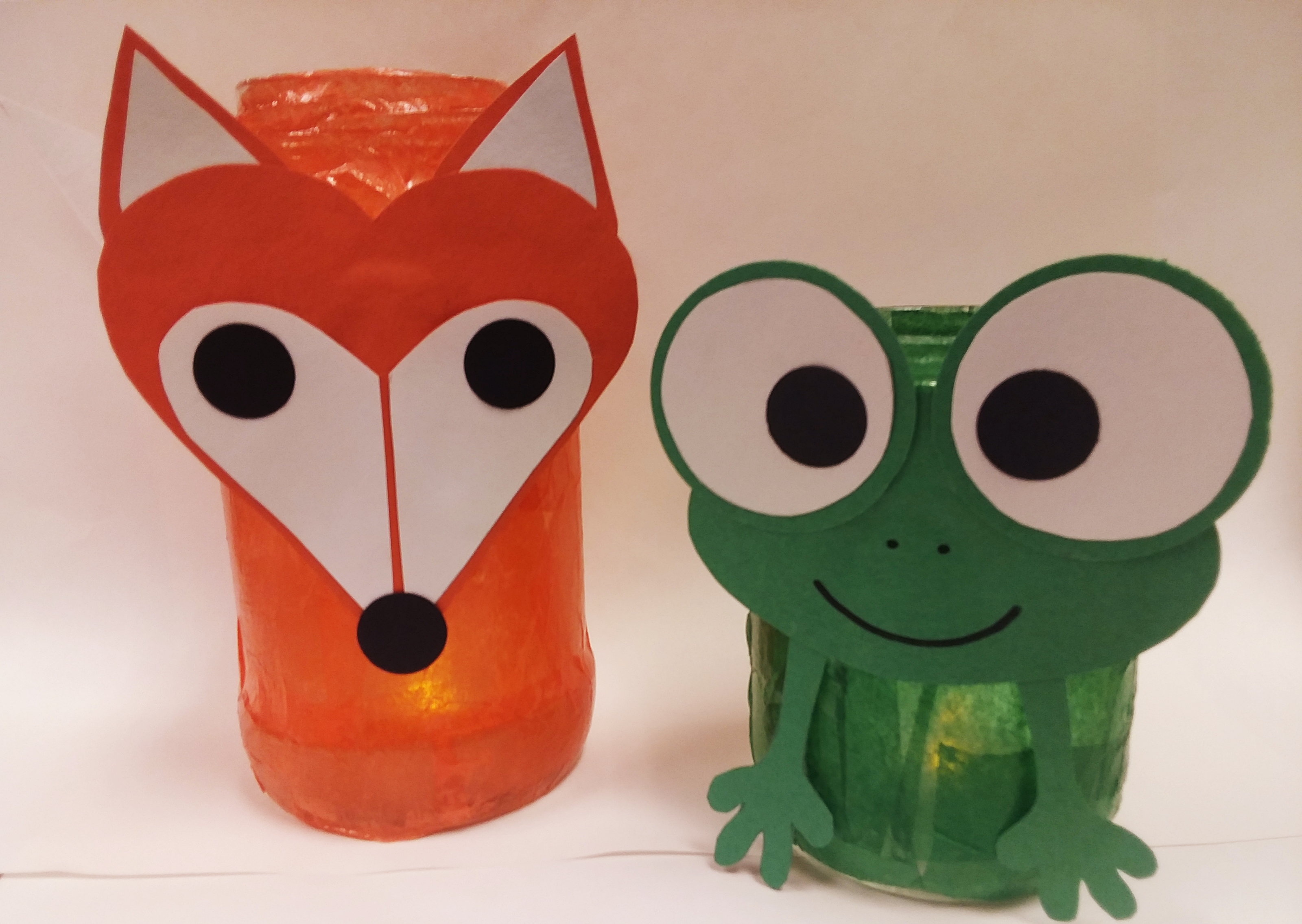 Fox and frog mason jars.