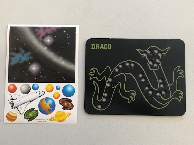 Make your own solar system sticker and lacing Draco constellation craft