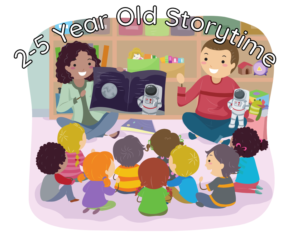 graphic illustration of children at storytime