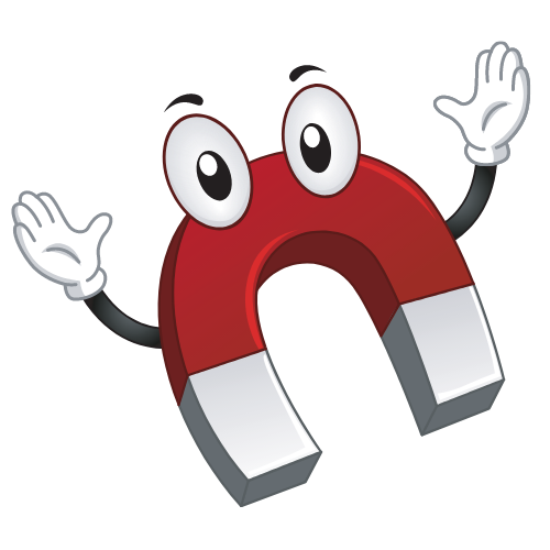 Magnet Clipart with arms and eyes