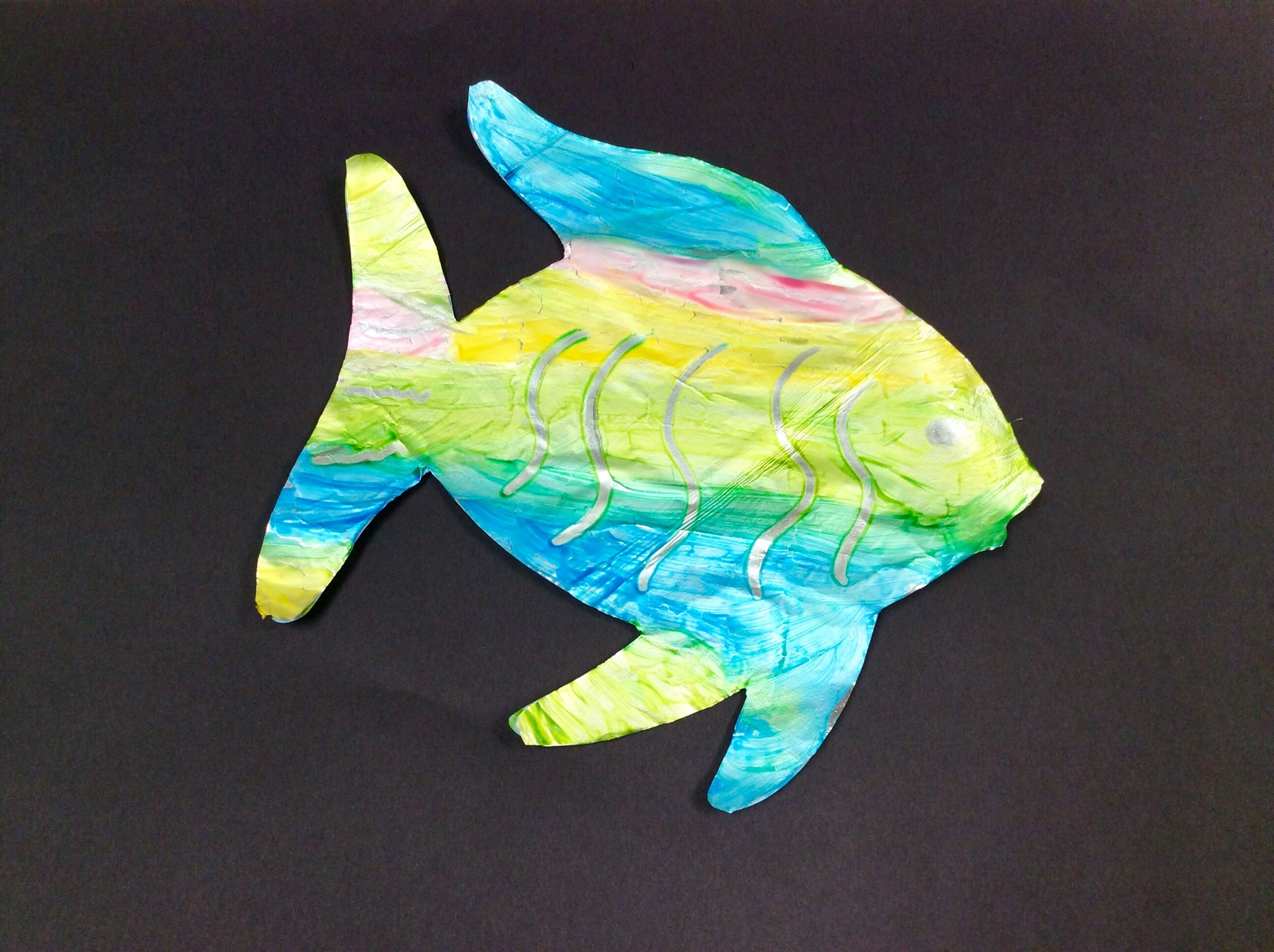 Rainbow fish painting craft example