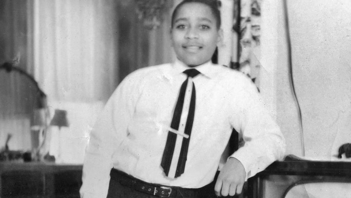 image of emmett till in a dress shirt and tie