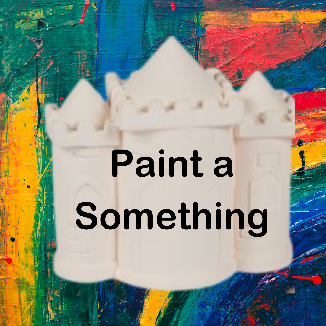 Colorful Paint Splotch with Castle Bank and words Paint a Something