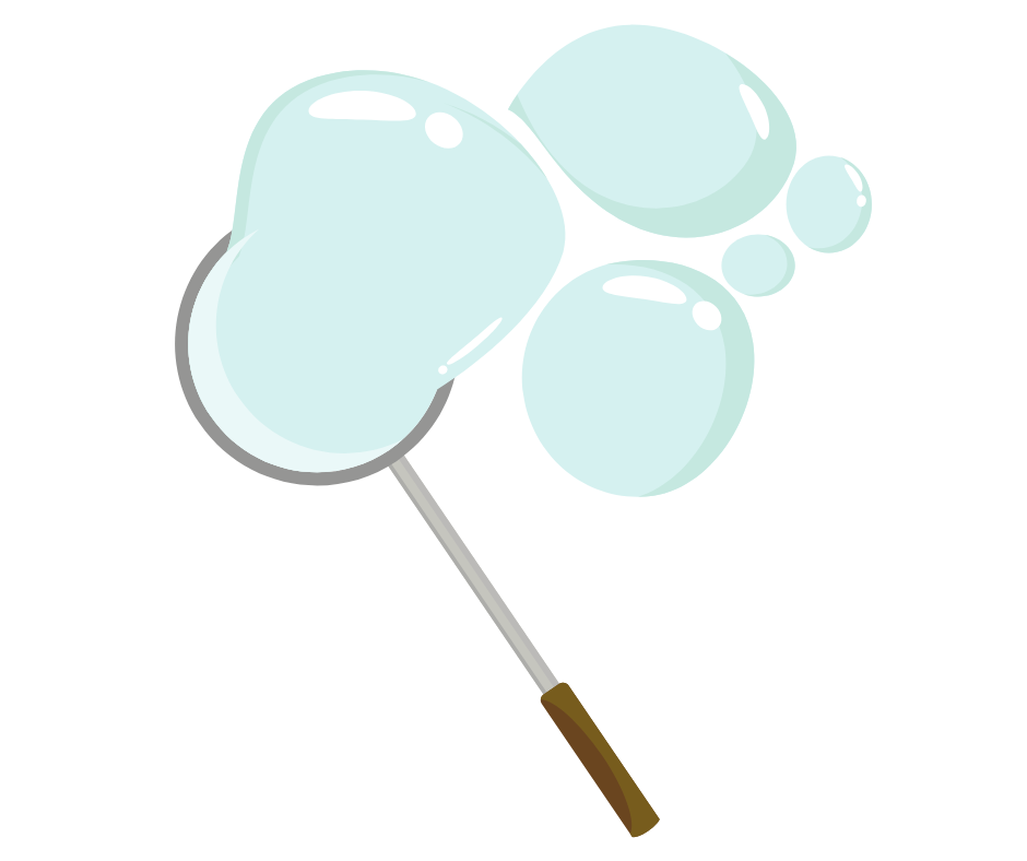 bubble wand graphic with bubbles