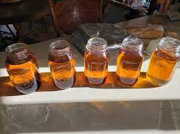 Jars of maple syrup