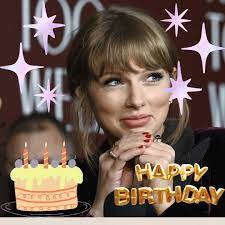 happy birthday with image of taylor swift