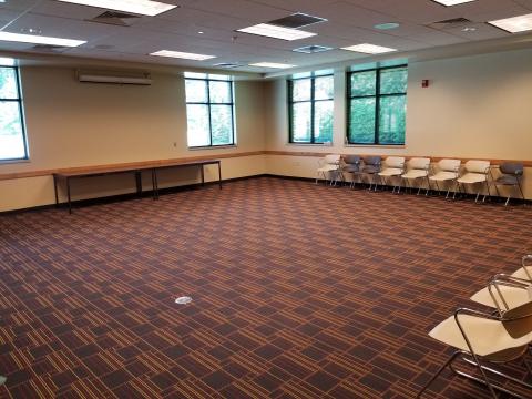 Interior photo of Auburn Community Room with an open room setup