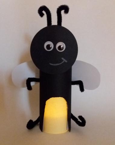Paper roll firefly with tealight 
