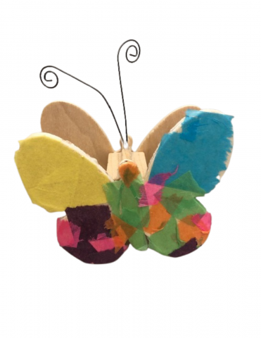 Butterfly Picture Holder decorated with tissue paper