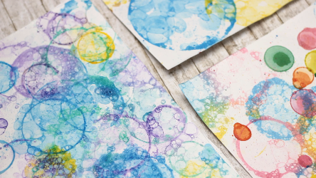 image of bubbles created with paint on a canvas