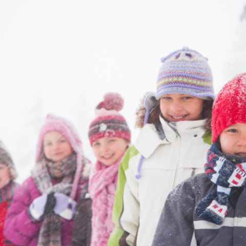 Children out in the snow