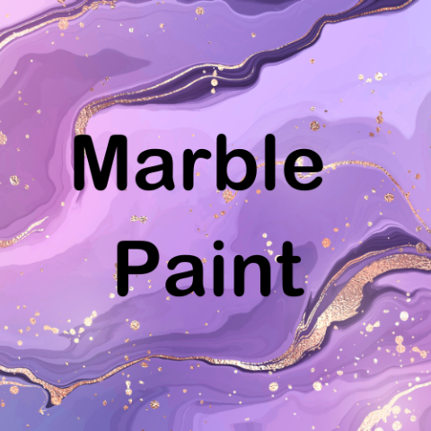 Purple and gold marble background with the title "Marble Paint"