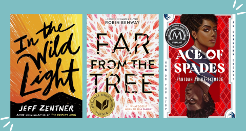 Covers for In the Wild Light by Zentner, Far From the Tree by Benway and Ace of  Spades by Àbíké-Íyímídé