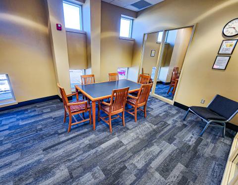 Wirt study room 5 with a table and chairs