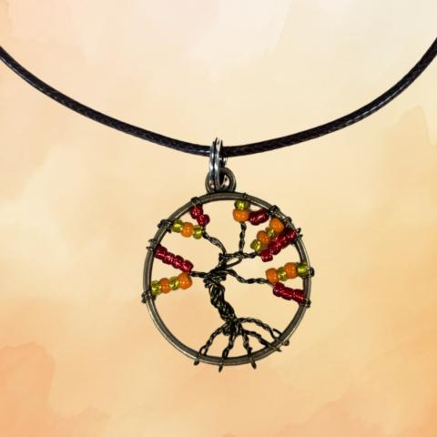 Autumn Tree Wire Necklace