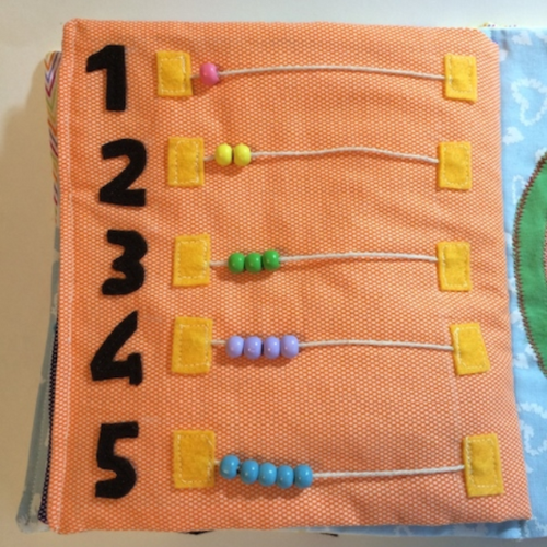 A busy book page focusing on numbers