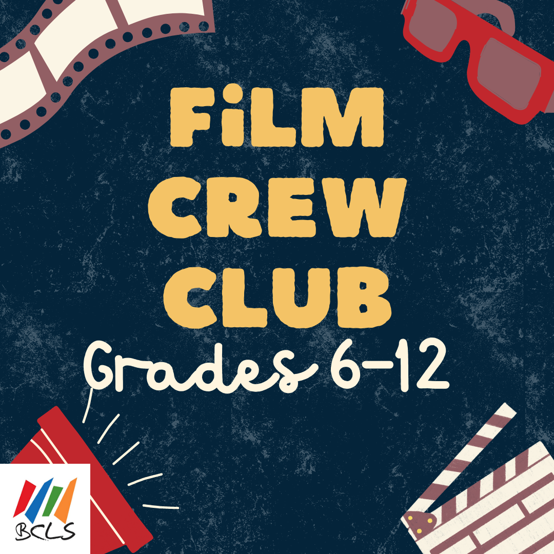 Film Crew Club open to teens in grades 6-12