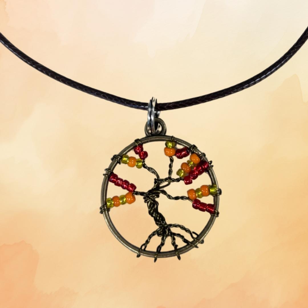 Autumn Tree Wire Necklace