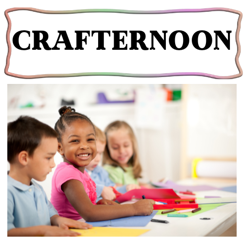 Title: Crafternoon and photo with children crafting