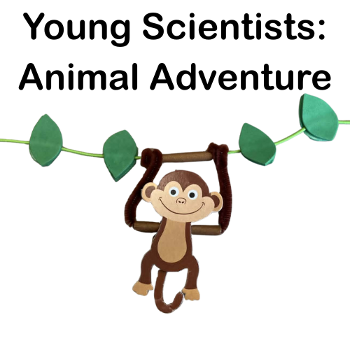 Young Scientists Animal Adventure with a craft of a monkey on a vine from oriental trading