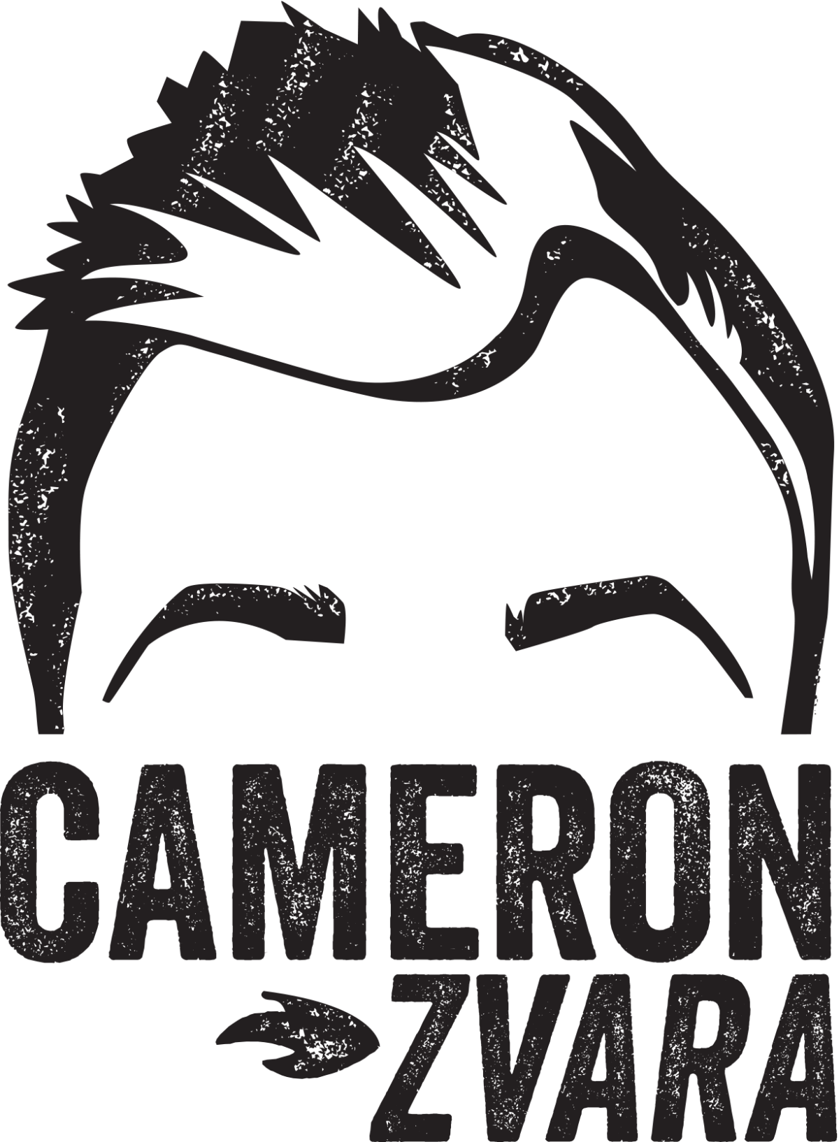 Logo of a silhouette of a man's head and bold text reading "Cameron Zvara."