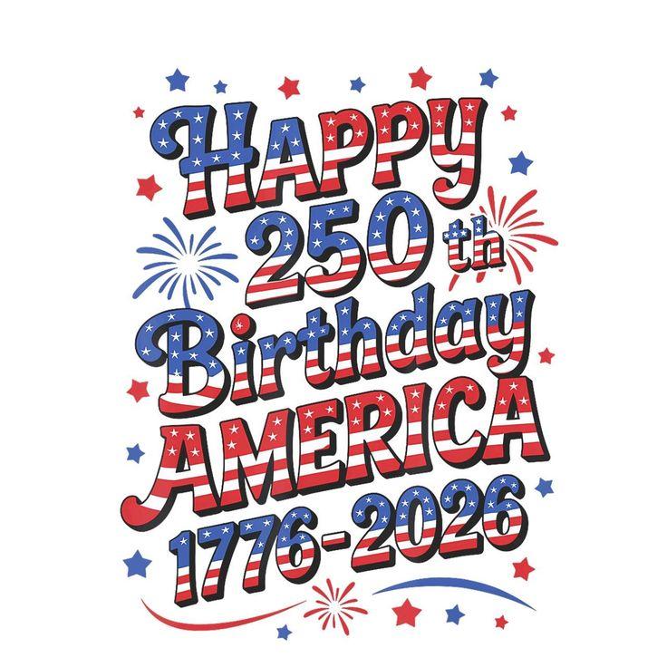 happy birthday america 1776-2026 red white and blue image